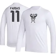 Men's Inter Miami CF ＃11 Facundo Farías White AEROREADY Name & Number Long Sleeve T-Shirt