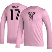 Men's Inter Miami CF ＃17 Ian Fray Pink AEROREADY Name & Number Long Sleeve T-Shirt