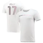 Men's Inter Miami CF ＃17 Ian Fray White Split Hem Name & Number T-Shirt