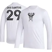 Men's Inter Miami CF ＃29 Carlos Dos Santos White AEROREADY Name & Number Long Sleeve T-Shirt