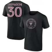 Men's Inter Miami CF ＃30 Benjamin Cremaschi Black Name & Number T-Shirt
