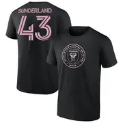 Men's Inter Miami CF ＃43 Lawson Sunderland Black Name & Number T-Shirt