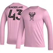 Men's Inter Miami CF ＃43 Lawson Sunderland Pink AEROREADY Name & Number Long Sleeve T-Shirt