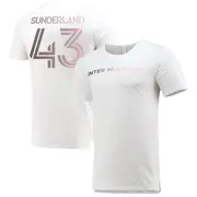 Men's Inter Miami CF ＃43 Lawson Sunderland White Split Hem Name & Number T-Shirt