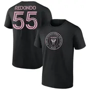 Men's Inter Miami CF ＃55 Federico Redondo Black Name & Number T-Shirt