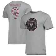 Men's Inter Miami CF ＃9 Luis Suárez Gray Name & Number T-Shirt