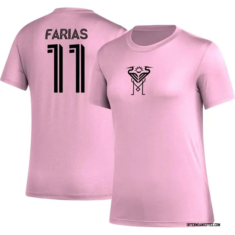 Women's Inter Miami CF ＃11 Facundo Farías Pink AEROREADY Name & Number T-Shirt