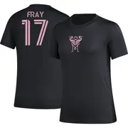 Women's Inter Miami CF ＃17 Ian Fray Black AEROREADY Name & Number T-Shirt