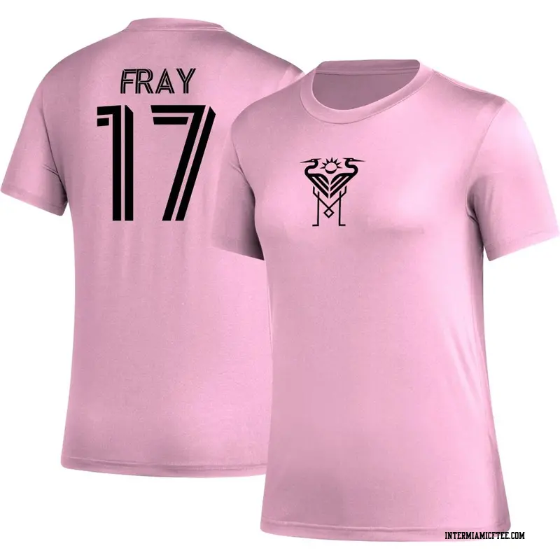 Women's Inter Miami CF ＃17 Ian Fray Pink AEROREADY Name & Number T-Shirt