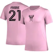 Women's Inter Miami CF ＃21 Nicolás Freire Pink AEROREADY Name & Number T-Shirt