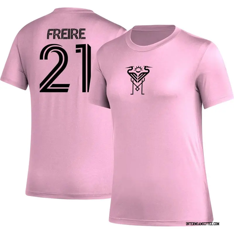 Women's Inter Miami CF ＃21 Nicolás Freire Pink AEROREADY Name & Number T-Shirt