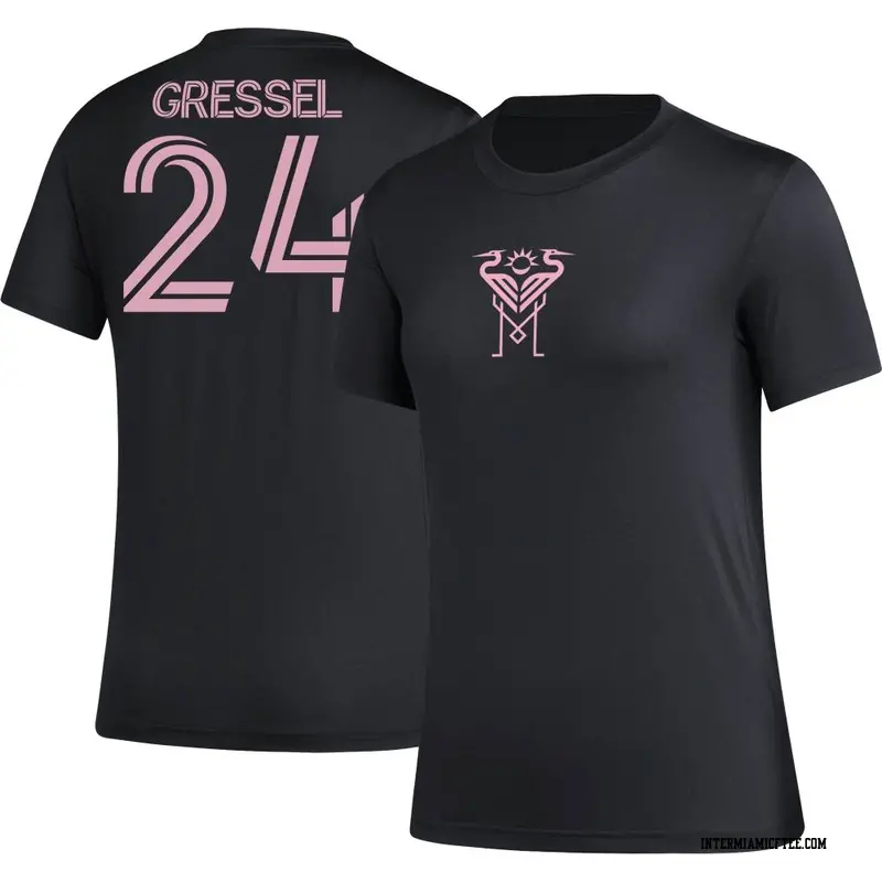 Women's Inter Miami CF ＃24 Julian Gressel Black AEROREADY Name & Number T-Shirt