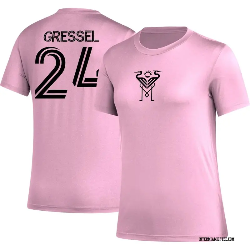 Women's Inter Miami CF ＃24 Julian Gressel Pink AEROREADY Name & Number T-Shirt