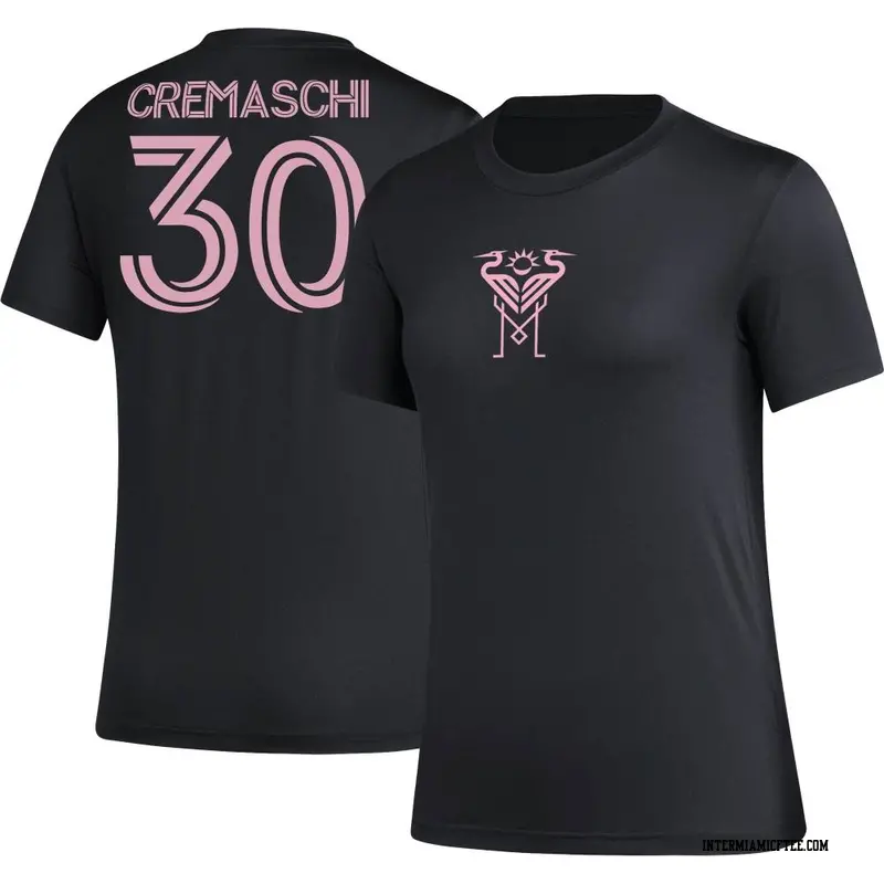 Women's Inter Miami CF ＃30 Benjamin Cremaschi Black AEROREADY Name & Number T-Shirt
