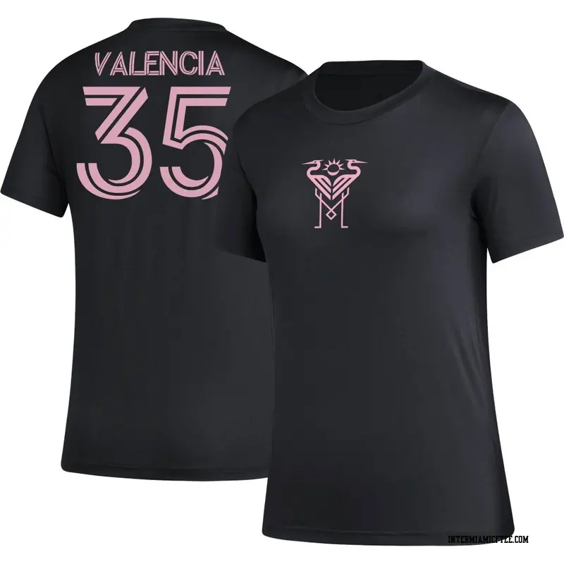 Women's Inter Miami CF ＃35 Felipe Valencia Black AEROREADY Name & Number T-Shirt