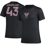 Women's Inter Miami CF ＃43 Lawson Sunderland Black AEROREADY Name & Number T-Shirt