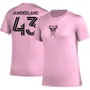 Women's Inter Miami CF ＃43 Lawson Sunderland Pink AEROREADY Name & Number T-Shirt