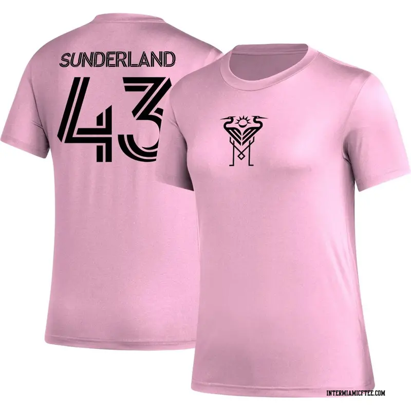 Women's Inter Miami CF ＃43 Lawson Sunderland Pink AEROREADY Name & Number T-Shirt