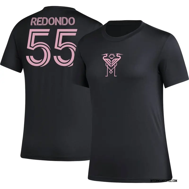 Women's Inter Miami CF ＃55 Federico Redondo Black AEROREADY Name & Number T-Shirt