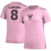 Women's Inter Miami CF ＃8 Leonardo Campana Pink AEROREADY Name & Number T-Shirt