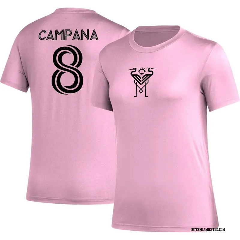 Women's Inter Miami CF ＃8 Leonardo Campana Pink AEROREADY Name & Number T-Shirt
