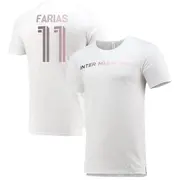 Youth Inter Miami CF ＃11 Facundo Farías White Split Hem Name & Number T-Shirt