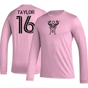 Youth Inter Miami CF ＃16 Robert Taylor Pink AEROREADY Name & Number Long Sleeve T-Shirt