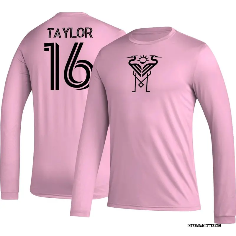 Youth Inter Miami CF ＃16 Robert Taylor Pink AEROREADY Name & Number Long Sleeve T-Shirt
