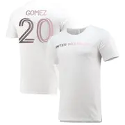 Youth Inter Miami CF ＃20 Diego Gómez White Split Hem Name & Number T-Shirt