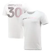 Youth Inter Miami CF ＃30 Benjamin Cremaschi White Split Hem Name & Number T-Shirt