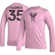 Youth Inter Miami CF ＃35 Felipe Valencia Pink AEROREADY Name & Number Long Sleeve T-Shirt