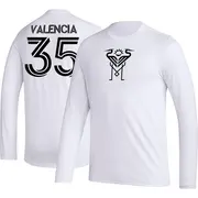 Youth Inter Miami CF ＃35 Felipe Valencia White AEROREADY Name & Number Long Sleeve T-Shirt