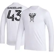 Youth Inter Miami CF ＃43 Lawson Sunderland White AEROREADY Name & Number Long Sleeve T-Shirt