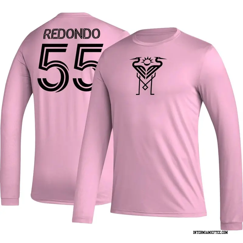 Youth Inter Miami CF ＃55 Federico Redondo Pink AEROREADY Name & Number Long Sleeve T-Shirt