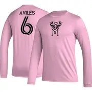Youth Inter Miami CF ＃6 Tomás Avilés Pink AEROREADY Name & Number Long Sleeve T-Shirt