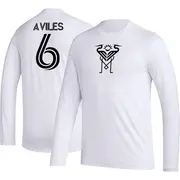 Youth Inter Miami CF ＃6 Tomás Avilés White AEROREADY Name & Number Long Sleeve T-Shirt