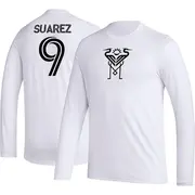 Youth Inter Miami CF ＃9 Luis Suárez White AEROREADY Name & Number Long Sleeve T-Shirt